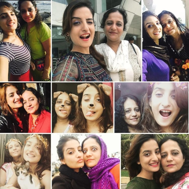 Photo Collage Rashmeet Kaur with Mom Old Photos