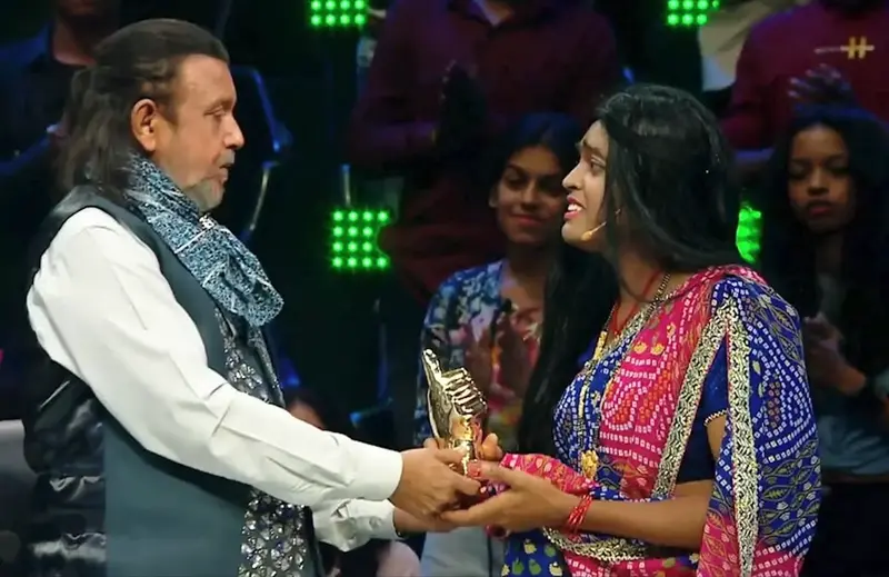 Adarsh Anand at Tv Show with Actor Mithun Chakraborty