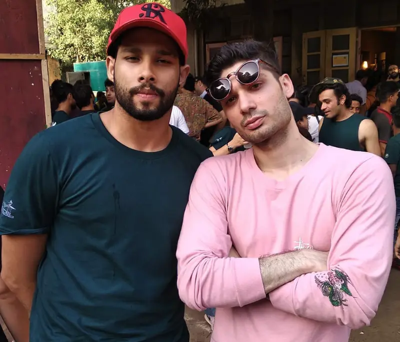 KRSNA (Rapper) with siddhant chaturvedi in gully boy set