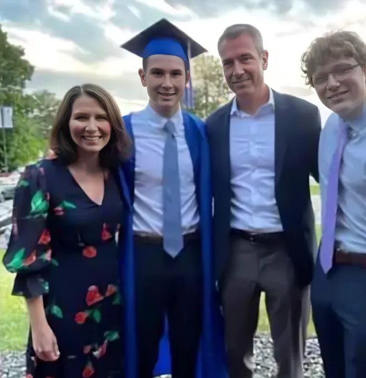 Megan Kerrigan, Andy Byron with his son