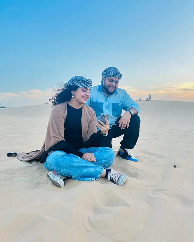 Noorin Shereef with Husband Fahim safar