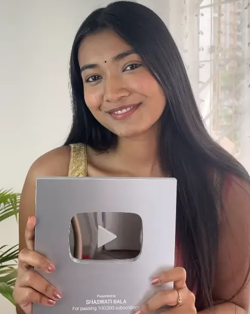 Shaswati bala with youtube play button