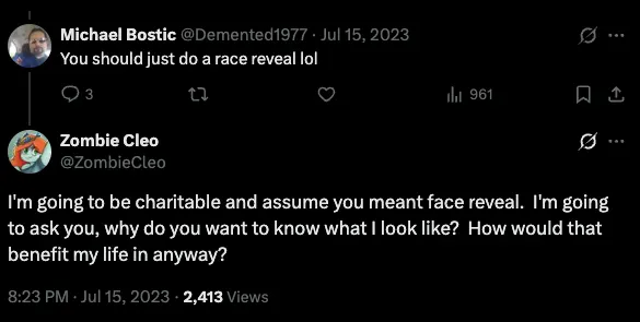 zombiecleo on Face reveal