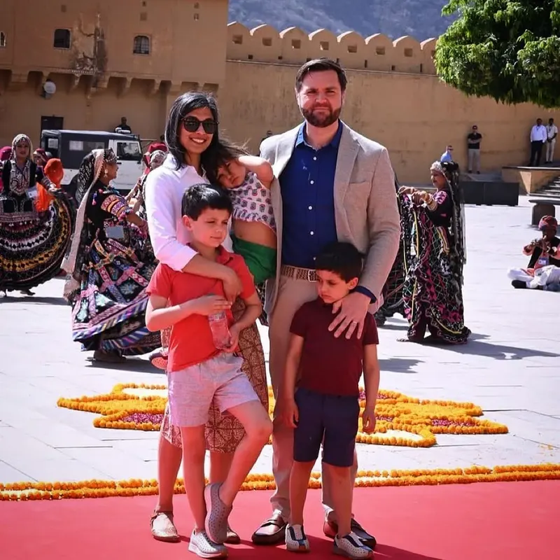 Usha vance and jd vance with kids