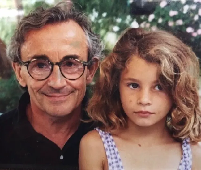 Chloe malle (8 years old) with Dad Louis Malle