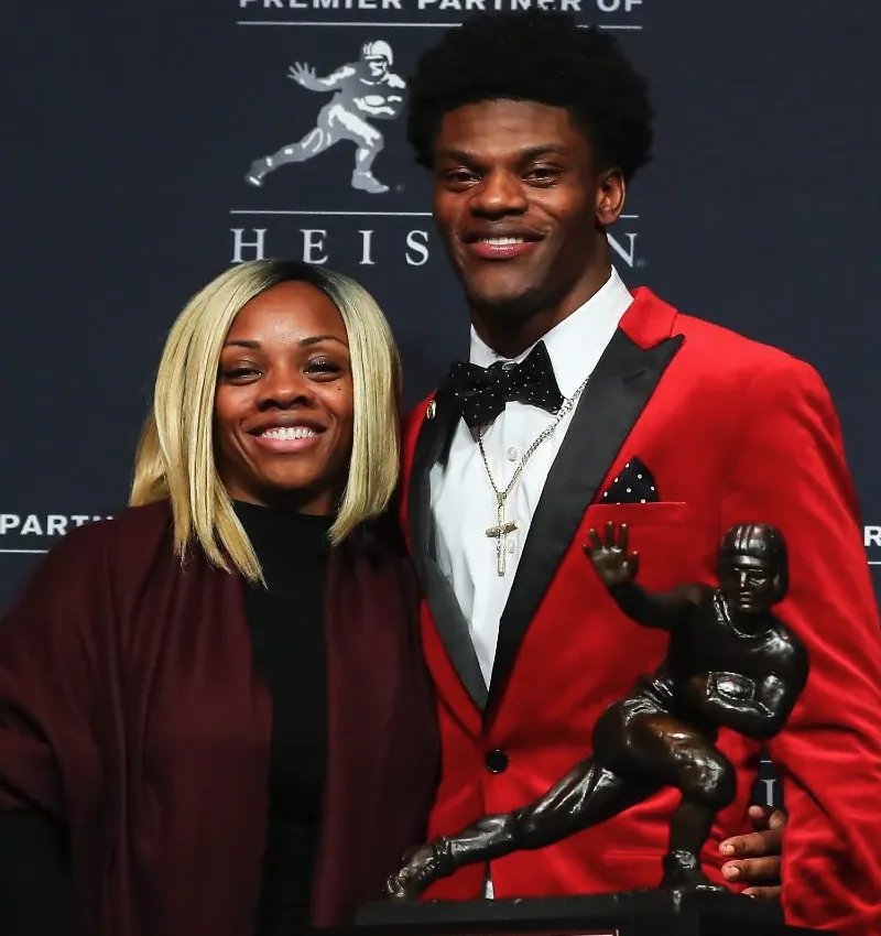 Felicia Jones with son Lamar Jackson