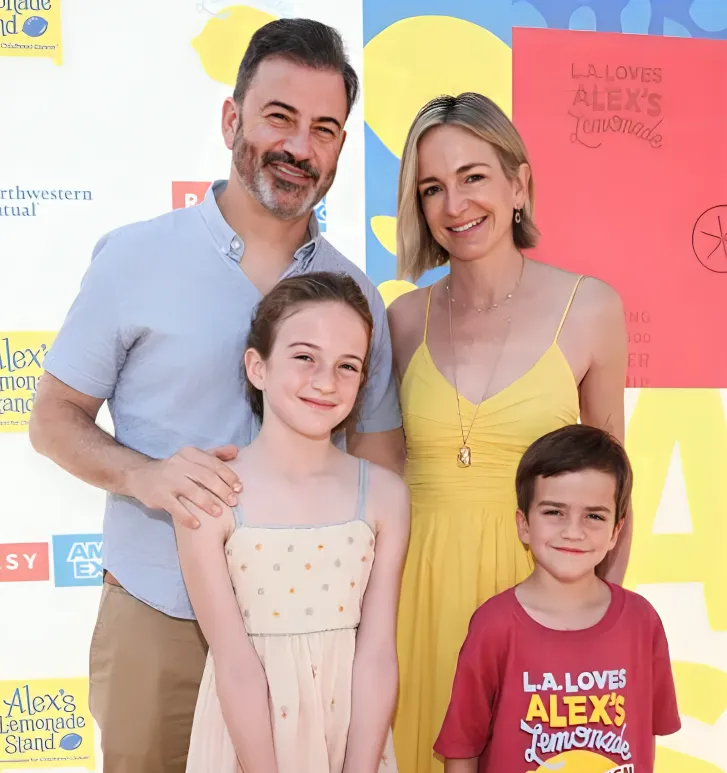Jimmy Kimmel and Molly McNearney with Children's