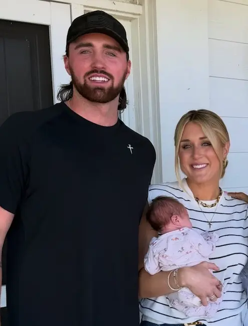 Riley gaines and Louis Barker with baby