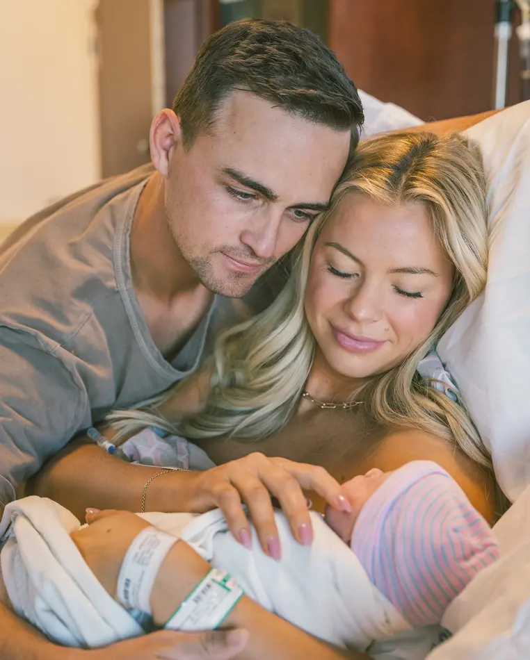 Mayci Neeley and Jacob Neeley with newborn baby