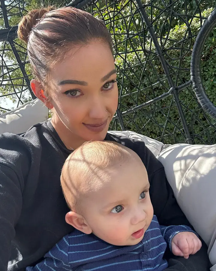 Kristina Basham with her child