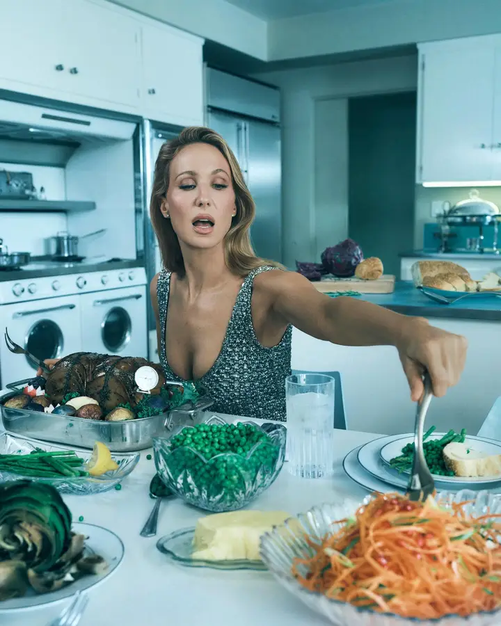 Nikki Glaser editorial photoshoot at home setting