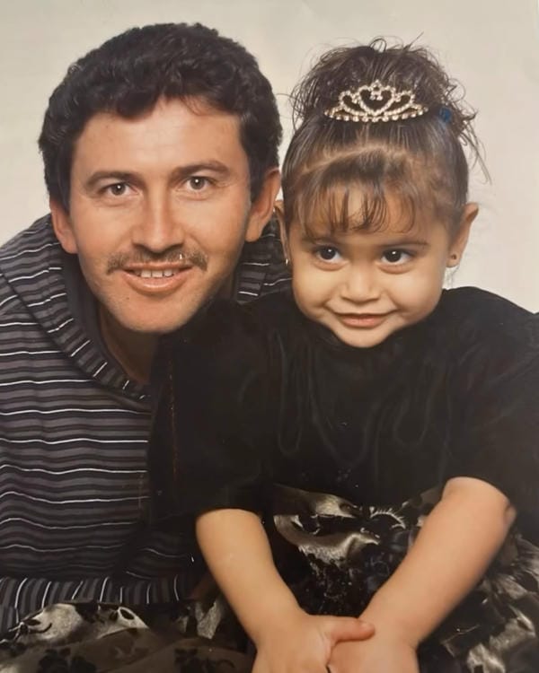 Jailyne Ojeda with her father Childhood Photo 2
