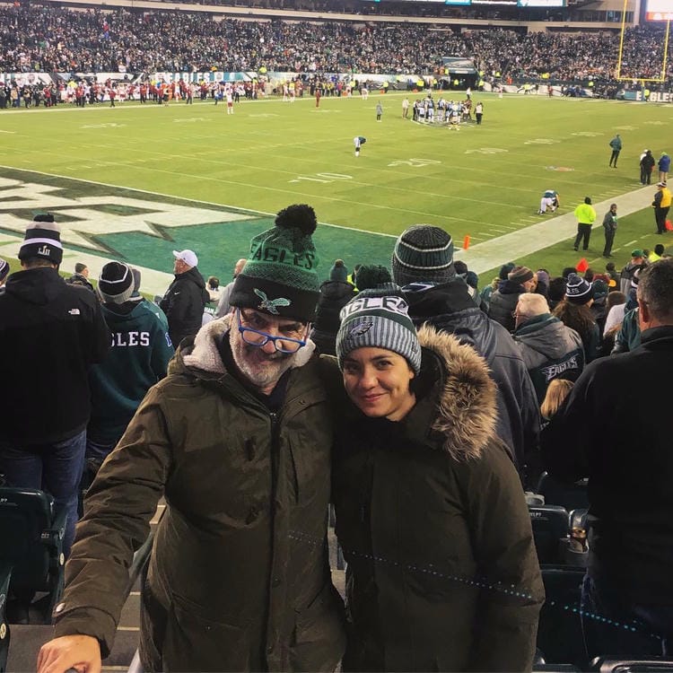 Natalie Kitroeff with Dad, 2018