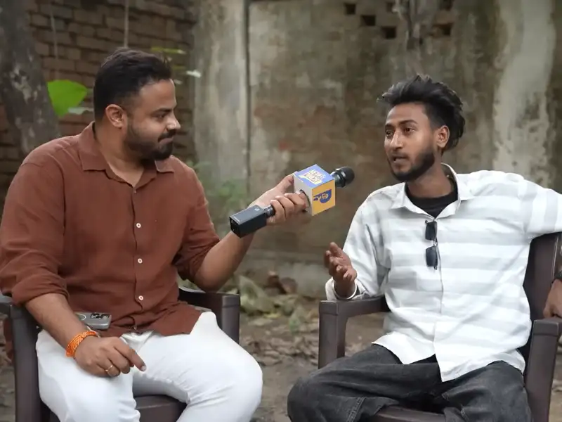 Aryan kelvin giving interview to the the NewsPinch