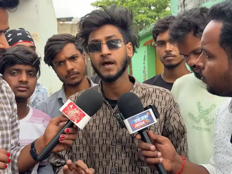 Aryan kelvin giving news bite to Local news channel