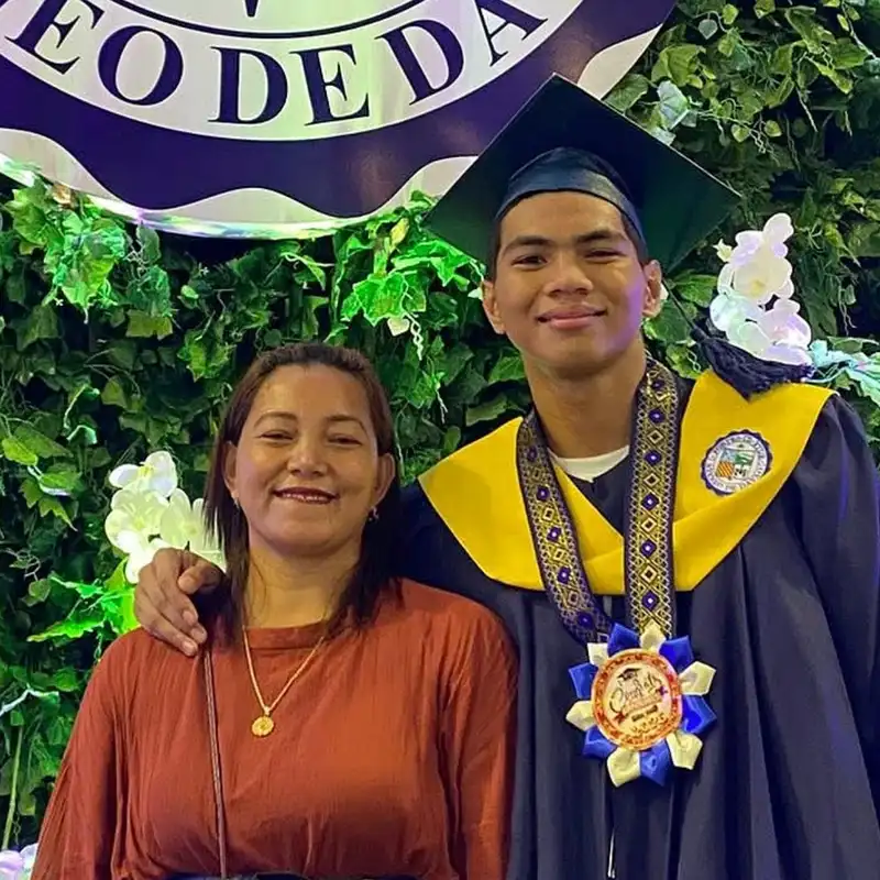 Rene Clert Baterbonia with mother