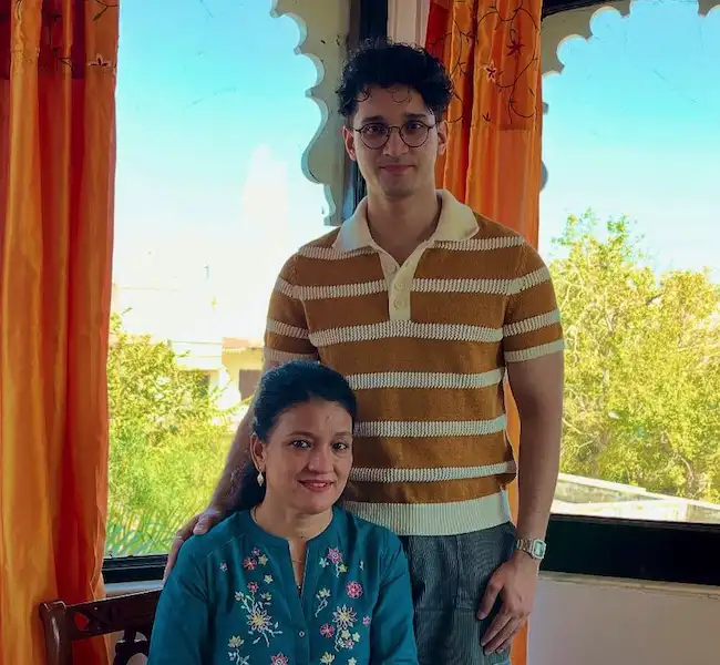 Saurav Das with mother
