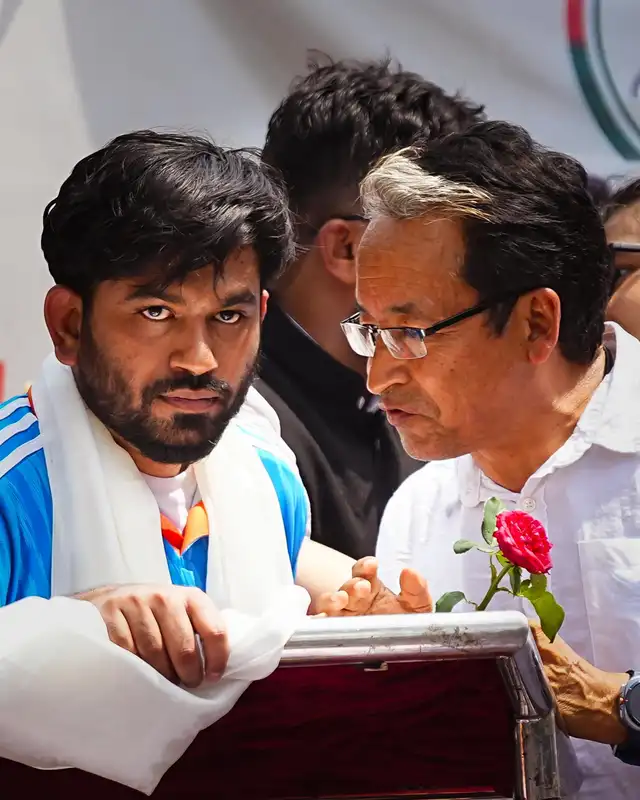 Sonam Wangchuk, Innovator and educator along with Abhijeet Dipke, 'Cockroach Janta Party' leader with supporters during the protests at Jantar Mantar, on June 6, 2026 in New Delhi, India
