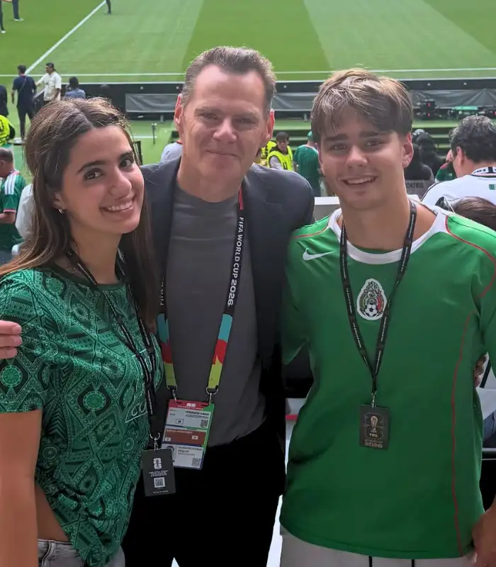 Miguel Gurwitz with Daughter Ale and Son Nico at Azteca Stadium