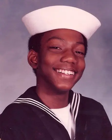 Young Basil A. Smikle Jr. in US Navy Sailor Uniform